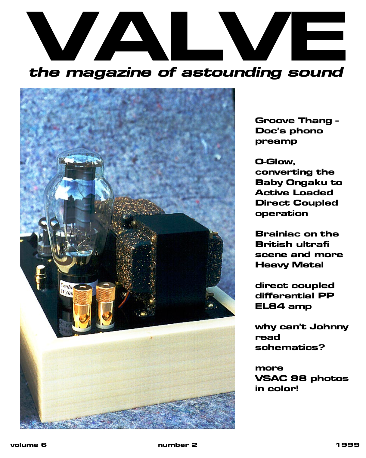 Magazine cover of 'Valve' featuring an electronic component on a blue background